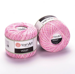 Пряжа YarnArt Violet Melange (Віолет Меланж) №3051 мерсеризована бавовна, для ручного в'язання спицями та гачком 3051 фото