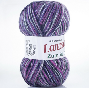 Пряжа Lanoso ZUMRUT Delux (Зумрут Делюкс) №7128 чорний-фіолетовий-орхідея (Пряжа мохер, нитки для в'язання) 7128 фото