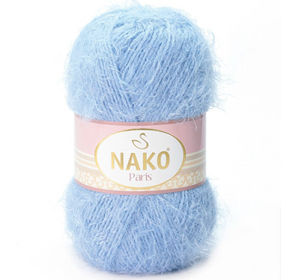 Пряжа Nako Paris №4129 блакитний (фантазійна пряжа) 100 г, 245 м 4129 фото