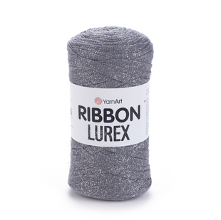 Пряжа YarnArt Ribbon Lurex №737 сірий, з люрексом для в'язання спицями та гачком 737 фото