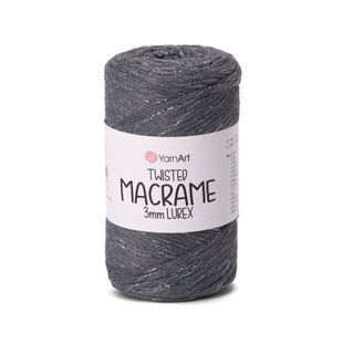 Пряжа Yarnart TWISTED MACRAME 3 мм LUREX №758 сірий люрекс в тон, нитки для макраме 758 фото