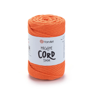 Пряжа Yarnart Macrame Cord 3 мм № 800 яскраво-оранжевий, нитки для в'язання макраме 800 фото