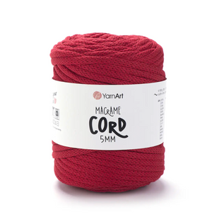 Пряжа Yarnart Macrame Cord 5 мм №773 червоний, напівбавовна, нитки для плетіння макраме 773 фото