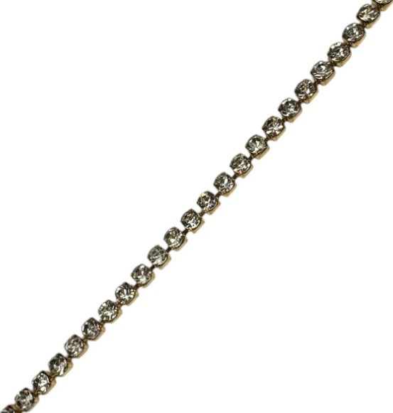Цепь стразовая на катушке SS 16 Crystal Золото №653607 653607 фото