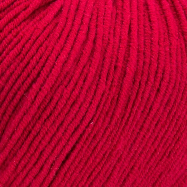 Пряжа YarnArt Jeans №51 красный &mdash; полухлопок нитки для вязания крючком и спицами 51 фото