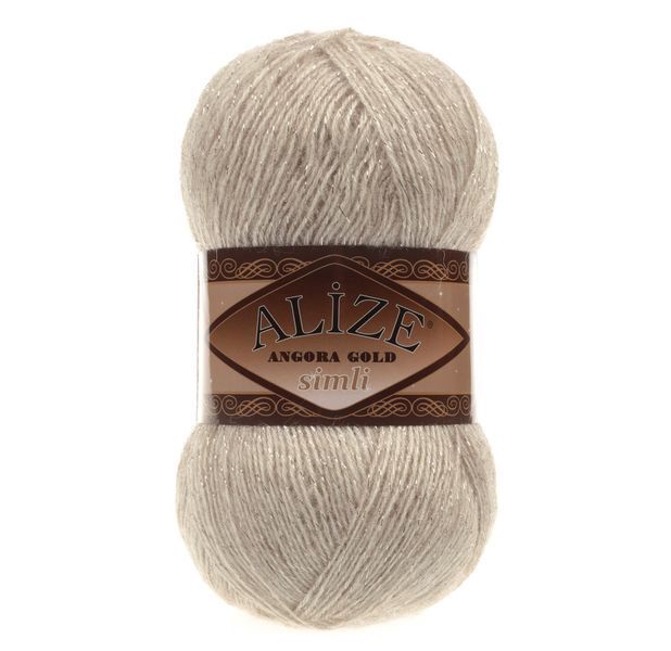 Пряжа Alize Angora Gold Simli (Ангора Голд Сімлі) №152 бежевий меланж, вовна з металіком, нитки для в’язання 152 фото Пряжа Alize Angora Gold Simli (Ангора Голд Сімлі) №152 бежевий меланж, вовна з металіком, нитки для в’язання 152 фото