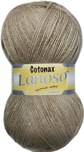 Пряжа Lanoso COTONAX №905 беж пряжа бавовни з акрилом, для ручного в'язання спицями та гачком 905 фото