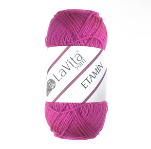 Пряжа LaVita Etamin №14 фуксія (акрил) 30 г, 140 м 14 фото
