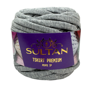 Пряжа Sultan TSHIRT PREMIUM (Шірт Преміум) №1010 сірий меланж (Трикотажна пряжа, нитки для в'язання) 1010 фото