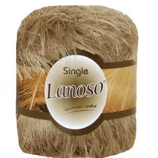 Пряжа Lanoso Single (Сінгл) №907 верблюжий, пухнаста нитки для в'язання спицями і гачком 907 фото