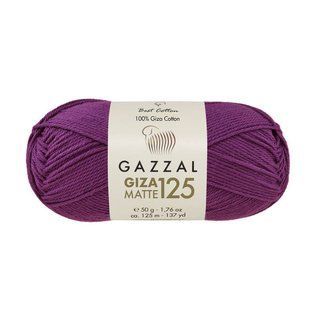 Пряжа Gazzal Giza Matte 125 №5567 фиолетовый цвет, 125м/50гр, 100% хлопок, для ручной вязки спицами и крючком 5567 фото
