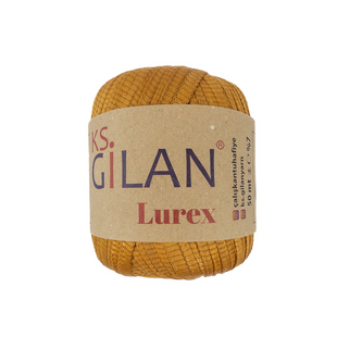 Пряжа Gilan Lurex (Джилан Люрекс) № 130591 шафран із золотим люрексом (Пряжа поліестер) 130591 фото