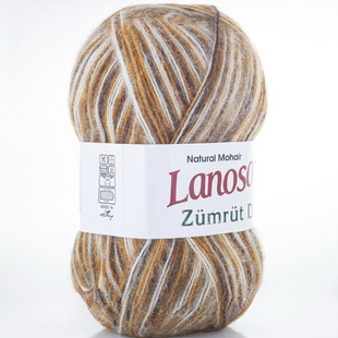 Пряжа Lanoso ZUMRUT Delux (Зумрут Делюкс) №7129 коричнево-рудий батік (Пряжа мохер, нитки для в'язання) 7129 фото