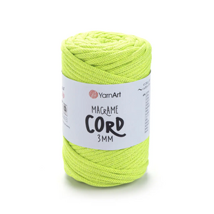 Пряжа Yarnart Macrame Cord 3 мм № 801 яскраво-салатовий, нитки для в'язання макраме 801 фото