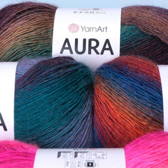 Пряжа YarnArt Aura №6501 сірий (мохер, вовна) 100 г 480 м 6501 фото