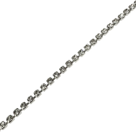 Цепь стразовая на катушке SS 10 Crystal Серебро №653616 653616 фото