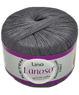Пряжа Lanoso LINO №953 сірий, пряжа льон з віскозою, для ручного в'язання спицями та гачком 953 фото