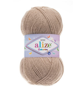Пряжа Alize Sekerim Bebe (Секерим Бейби) №256 бежевый, акрил, нитки для вязания 256 фото