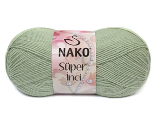 Пряжа Nako Super Inci №292 зелений мигдаль (вовна з акрилом) 100 г, 260 м 292 фото