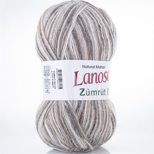 Пряжа Lanoso ZUMRUT Delux (Зумрут Делюкс) №7131 кавово-бежевий меланж (Пряжа мохер, нитки для в'язання) 7131 фото