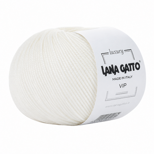 Пряжа Lana Gatto Vip №1001 молоко (мериносова вовна, кашемір) 200 м, 50 г 1001 фото