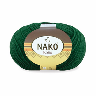 Пряжа Nako Boho №01135 зелений (шкарпеткова пряжа) 100 г, 400 м 01135 фото