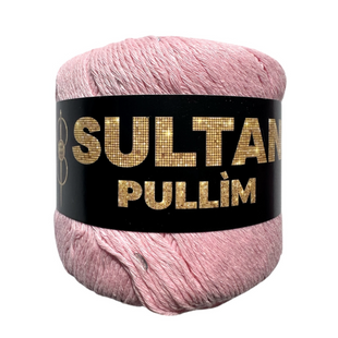 Пряжа Sultan PULLIM (Султан Пуллім) №1406 рожевий паєтка срібло, пряжа бавовна з паєткою, нитки для в'язання спицями та гачком 1406 фото