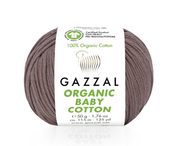 Пряжа Gazzal Organic Baby Cotton (органический хлопок) 50 г, 115 м