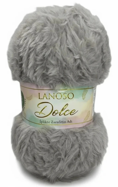 Пряжа Lanoso DOLCE №951 світло-сірий, пряжа імітація хутра, для ручного в'язання спицями та гачком 951 фото Пряжа Lanoso DOLCE №951 світло-сірий, пряжа імітація хутра, для ручного в'язання спицями та гачком 951 фото