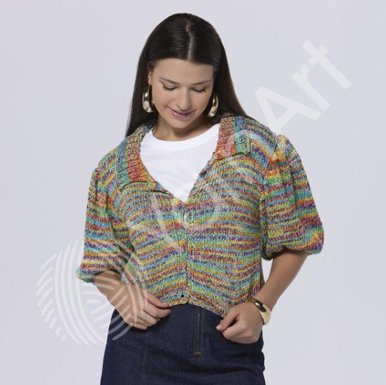 Пряжа Yarnart Cotton Fusion №3647 - хлопок секционной покраски для вязания спицами и крючком 3647 фото