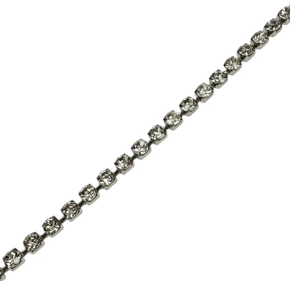Цепь стразовая на катушке SS 16 Crystal Серебро №653608 653608 фото