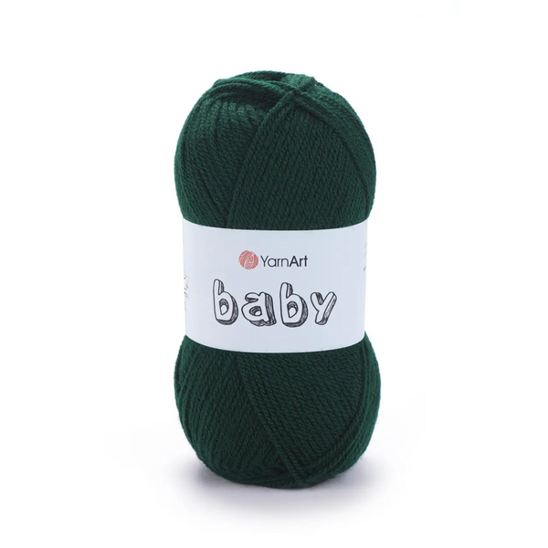 Пряжа Yarnart Baby №590 темно зеленый - детская для вязания спицами и крючком 590 фото Пряжа Yarnart Baby №590 темно зеленый - детская для вязания спицами и крючком 590 фото