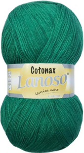 Пряжа Lanoso COTONAX №920 зелений пряжа бавовни з акрилом, для ручного в'язання спицями та гачком 920 фото