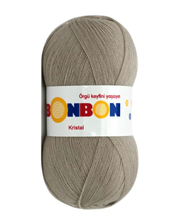 Пряжа Nako Bonbon Kristal №98274 сіро-кавовий (акрил) 100 г, 475 м 98274 фото