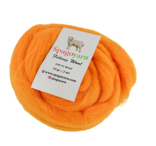 Вовна для валяння Spagoyarn FELT WOOL (Фелт Вул) № 87013 помаранчевий (Пряжа 100% вовна, нитки для фелтингу) 87013 фото