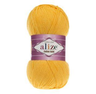 Пряжа Alize Cotton Gold (Котон Голд) №216 темно-жовтий, бавовна, нитки для в'язання 216 фото