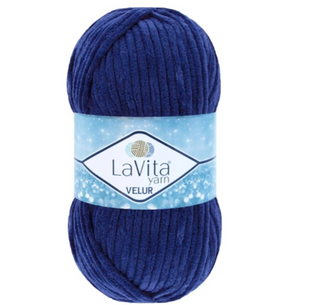 Пряжа LAVITA YARN VELUR №5042 темно-синий, пряжа велюр, нитки плюшевые 5042 фото