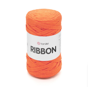 Пряжа YarnArt Ribbon №800 помаранчевий неон, для макраме в'язання спицями та гачком 800 фото