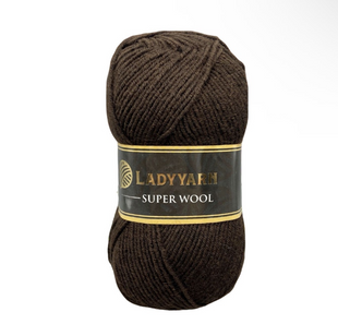 Пряжа Lady Yarn Super Wool №NW007 коричневий (напіввовна) 100 г, 260 м NW007 фото