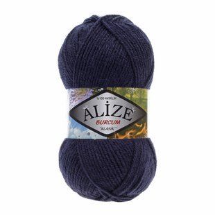 Пряжа Alize Burcum Klasik №58 темно-синій, 210 м 100 г, 100% акрил 58 фото