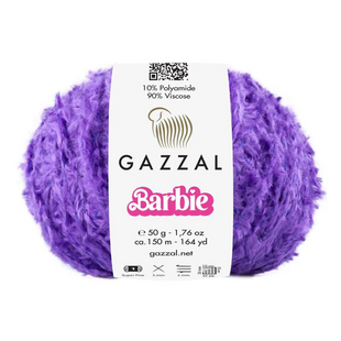 Пряжа Gazzal Barbie № 10723 фіолетовий колір, 150м/50гр, 90% віскоза, для ручного в'язання спицями та гачком 10723 фото