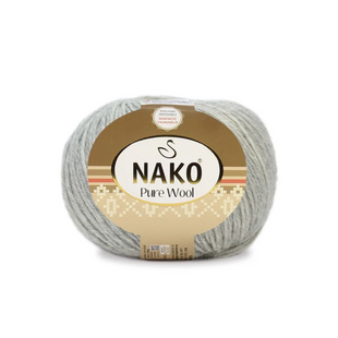 Пряжа Nako Pure Wool №00195 світло-сірий, пряжа 100% вовна, для ручного в'язання спицями та гачком 00195 фото