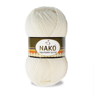 Пряжа Nako Superlambs Special №300 молочний (напіввовна) 100 г, 200 м 300 фото