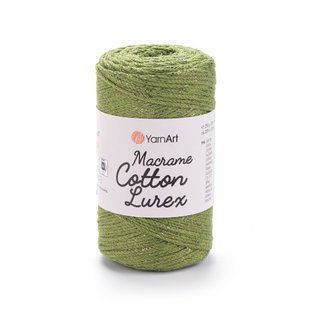 Пряжа Yarnart Macrame Cotton Lurex №741 хакі, нитки для в'язання макраме 741 фото