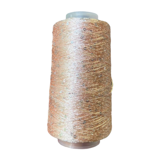 Пряжа Avanti Yarn Микропайетка на полиэстере 2 мм №140 бежевый, пайетка в тон 550 м, 100 г 140нема в наявності2мм фото