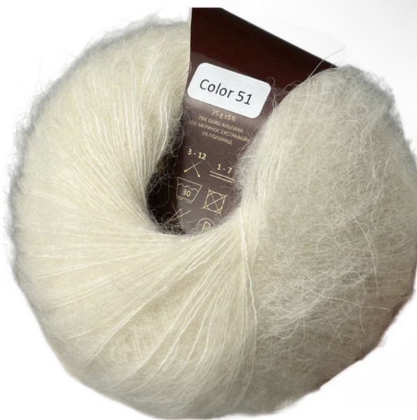 Пряжа AVANTI YARN BABY ALPACA №51 молочний, пряжа напіввовняна, для в'язання гачком и спицями 51 фото