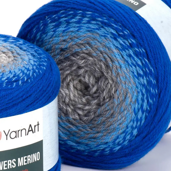 Пряжа YarnArt Flowers Merino №534 полушерсть, секционная покраска для вязания спицами и крючком 534 фото