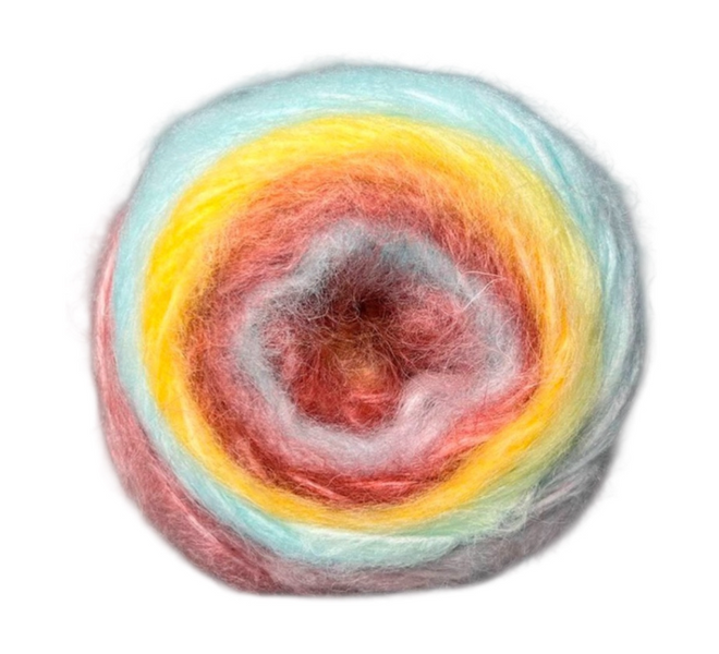 Пряжа Avanti Yarn FANTASY RAINBOW №0105 захід на тропічному острові, напіввовняна, для ручного в'язання спицями та гачком 0105 фото