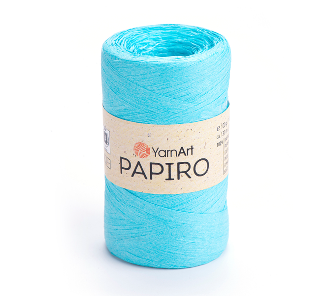 Рафія YarnArt Papiro (Папіро) №1304 блакитний, целюлоза, нитки для в’язання 1304 фото Рафія YarnArt Papiro (Папіро) №1304 блакитний, целюлоза, нитки для в’язання 1304 фото