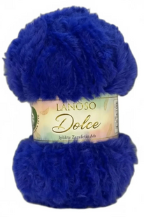 Пряжа Lanoso DOLCE №954 яскраво-синий, пряжа імітація хутра, для ручного в'язання спицями та гачком 954 фото